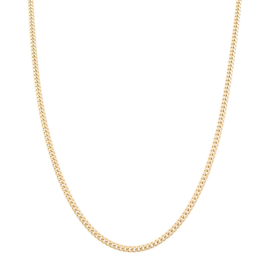 14K Yellow Gold Solid Cuban Link Chain / Size: 2mm 18" / Weight: 5.4GR / SCCACH4CL2-18