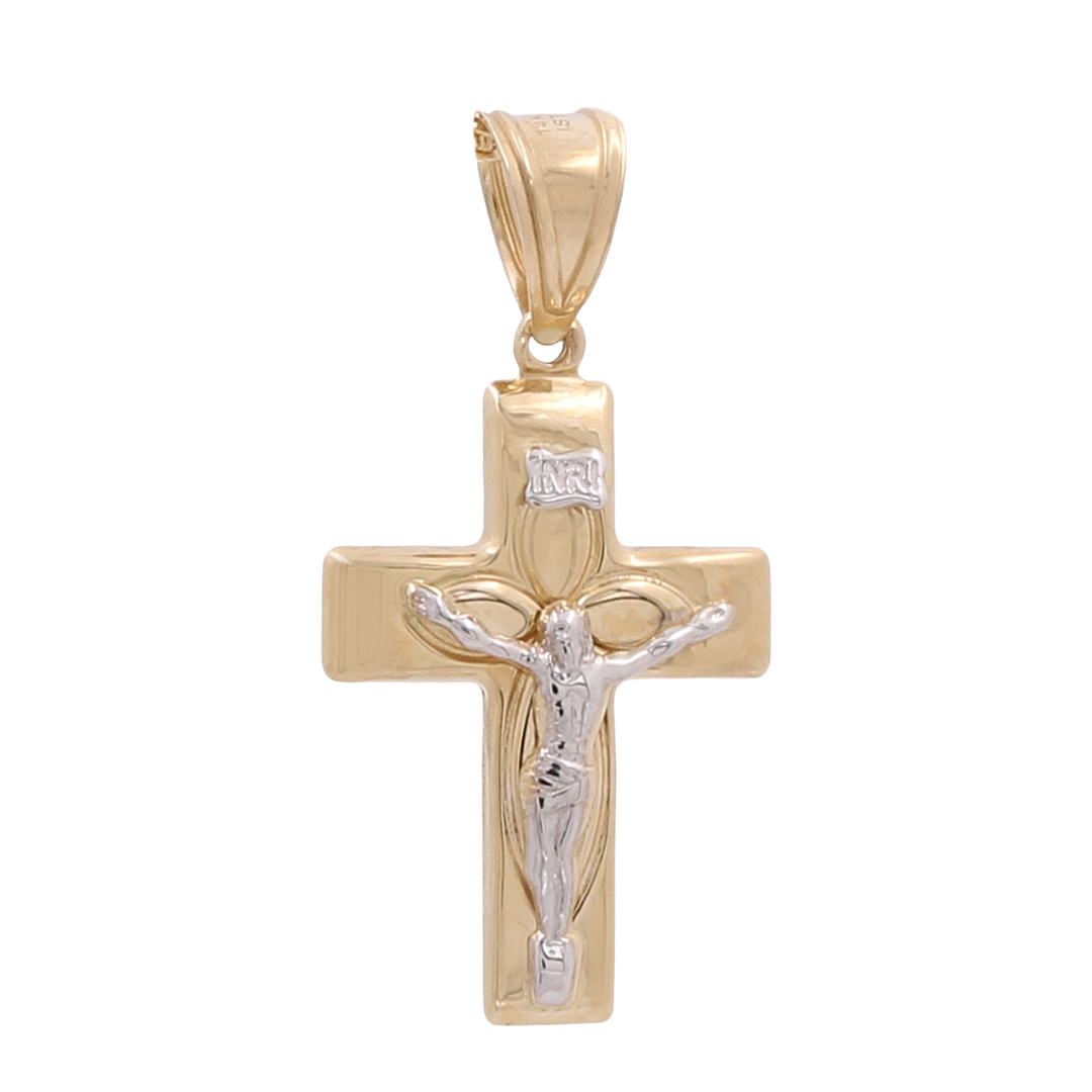 Colgante de cruz de oro de dos tonos de 14 quilates / COPD4CRS-30