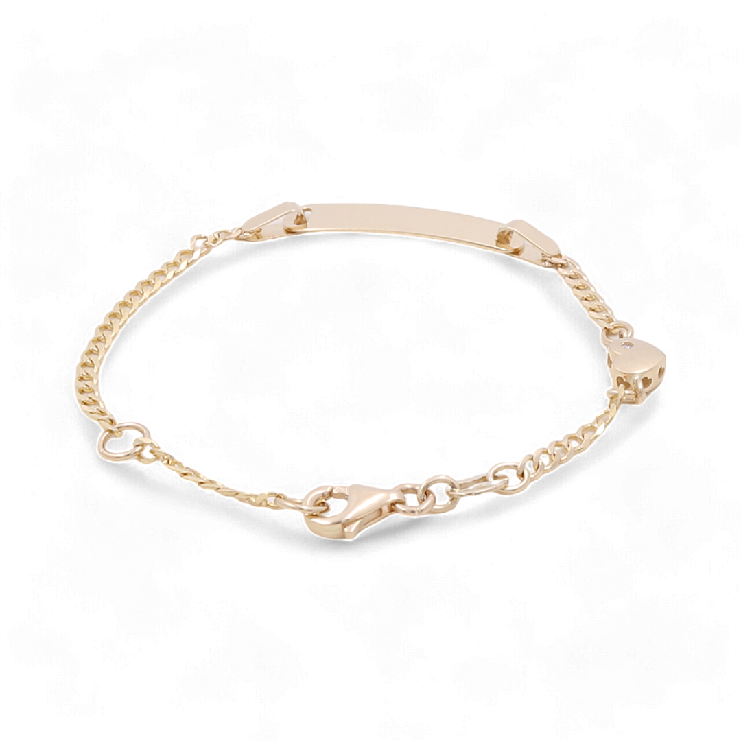 14K Yellow Gold Kids Bracelet / Size: 5.5” / CZ / Weight: 2.0 GR / CSBB4HR