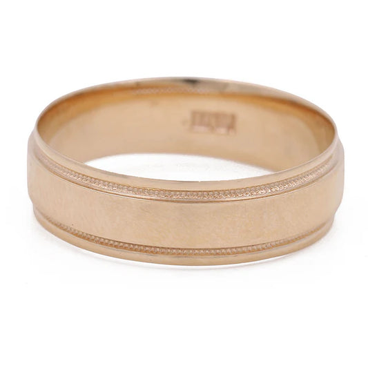14K Yellow Gold Men’s Wedding Band with Design / Size: 10 / Weight: 4.9 GR / KEEMWB4DS