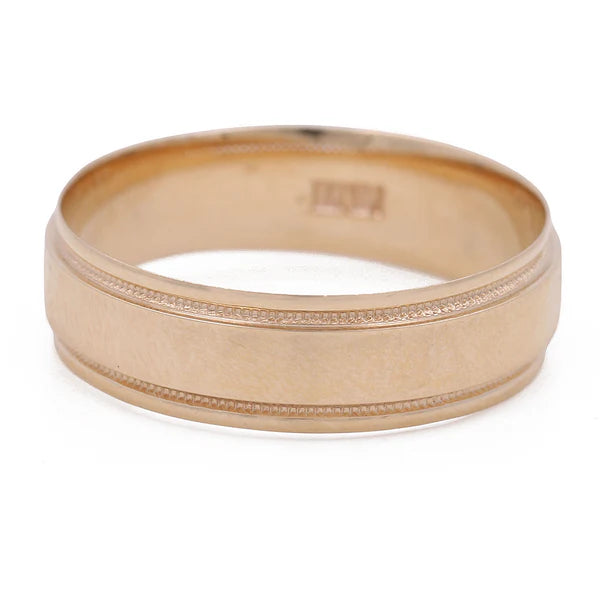 14K Yellow Gold Men’s Wedding Band with Design / Size: 10 / Weight: 4.9 GR / KEEMWB4DS