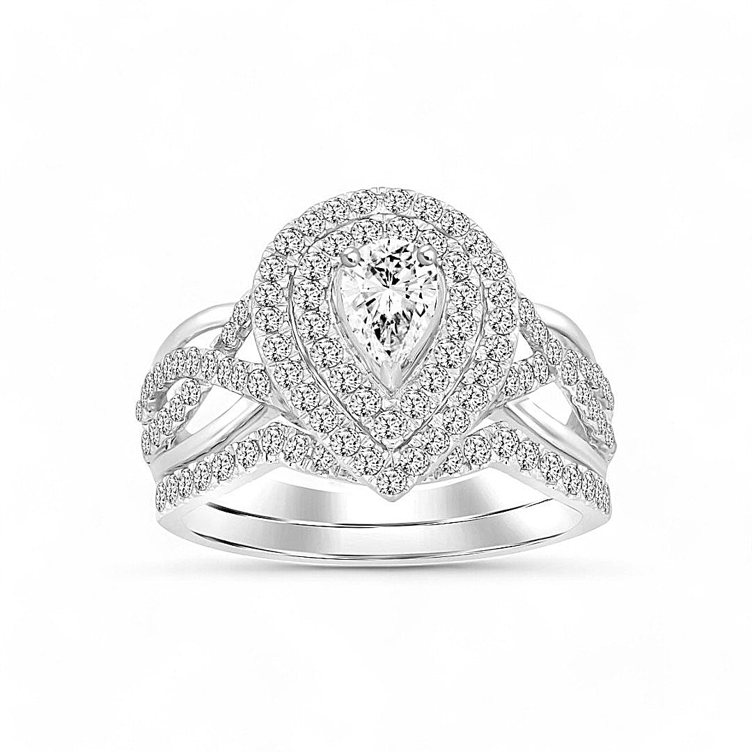 14K White Gold Women's Diamond Bridal Set / Stone: 1.00CT / Size: 7 / 203160W