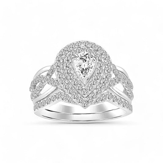 14K White Gold Women's Diamond Bridal Set / Stone: 1.00CT / Size: 7 / 203160W
