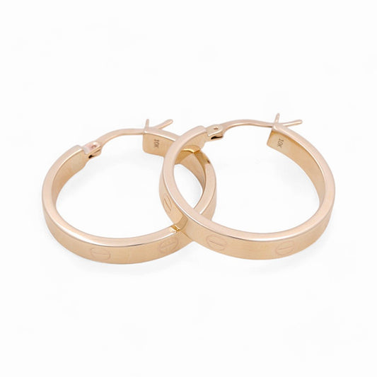 10K Yellow Gold Fashion CT Hoops Earrings / Size: 4mm X 22.5mm / Weight: 3.1 GR / KOEH0CT4x22.5