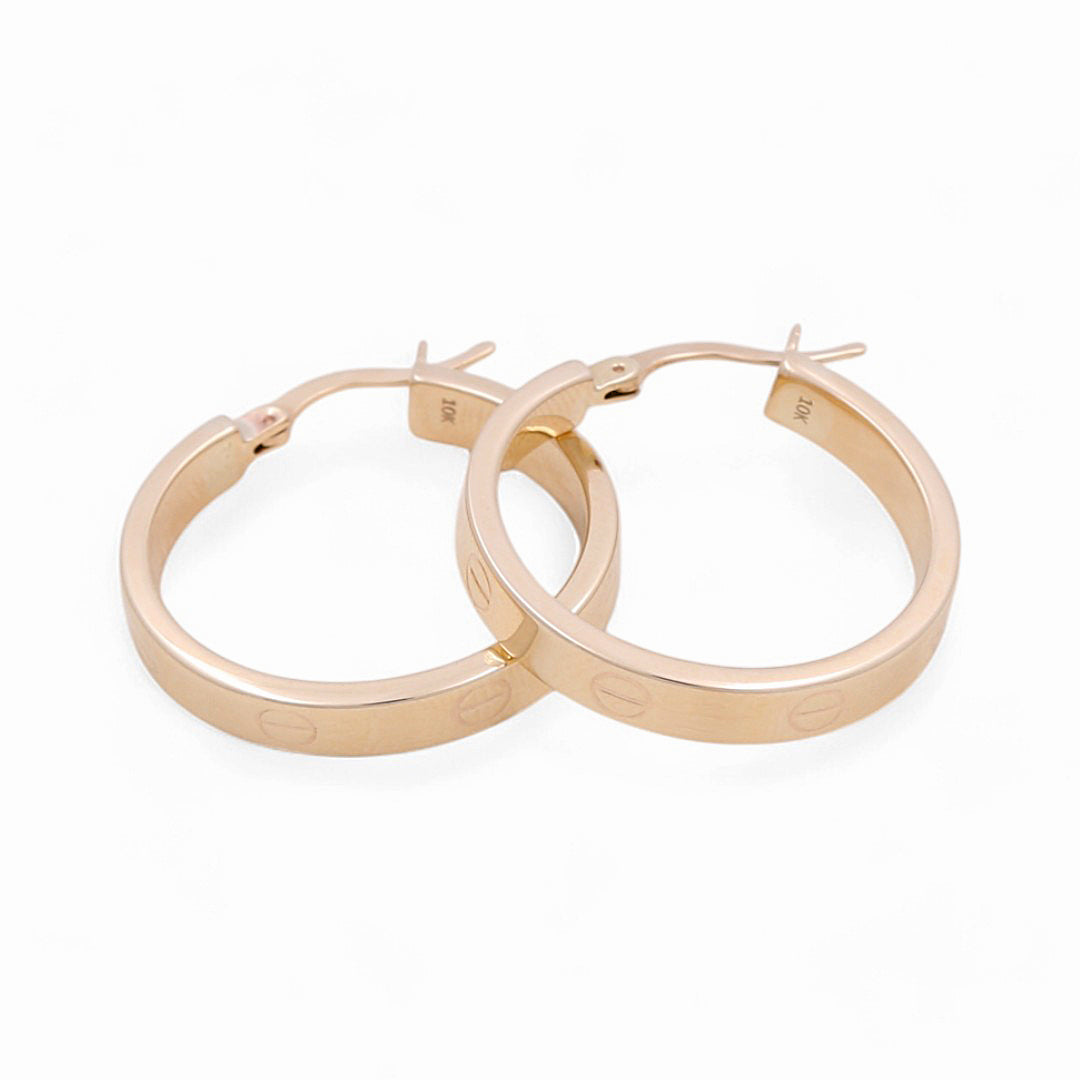 10K Yellow Gold Fashion CT Hoops Earrings / Size: 4mm X 22.5mm / Weight: 3.2 GR / KOEH0CT4x22.5