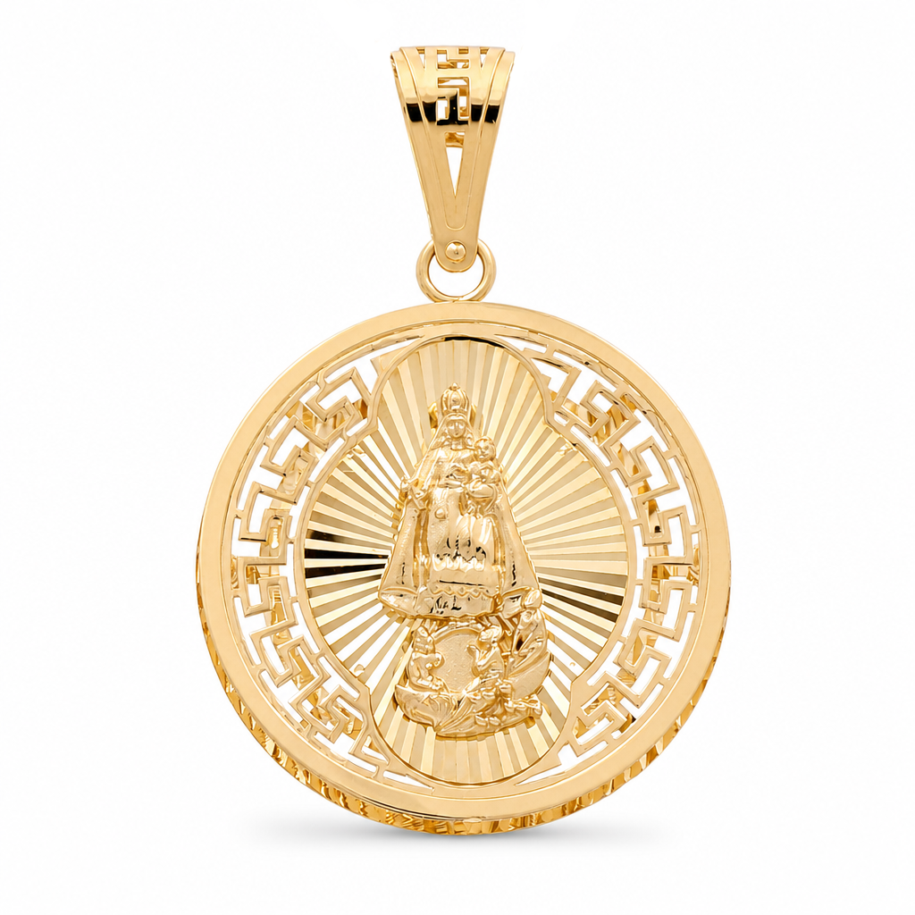 14K Yellow Gold Medium Virgen de la Caridad Medal Pendant / Weight: 2.8 GR / 711-00308