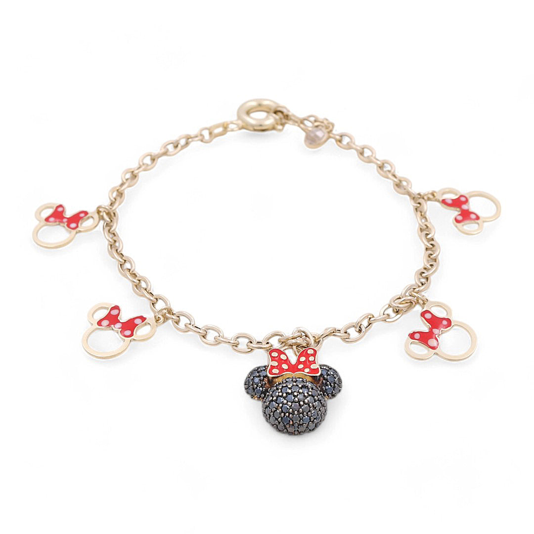 10K Yellow Gold Women's Fashion Minnie Bracelet / CZ / Size: 7.5 " / Weight: 5.7 GR