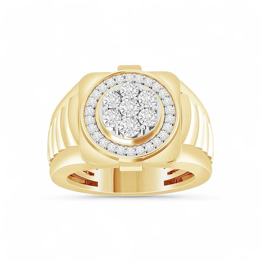 10K Yellow Gold Diamond Fashion Men's Ring / Stone: 0.50Ct /Size: 9.5 / 219036Y