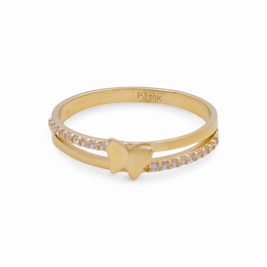 10K Yellow Gold Butterfly Women's Ring with CZ / Size: 7 / Weight: 1.5 GR / DPWR0BF-2