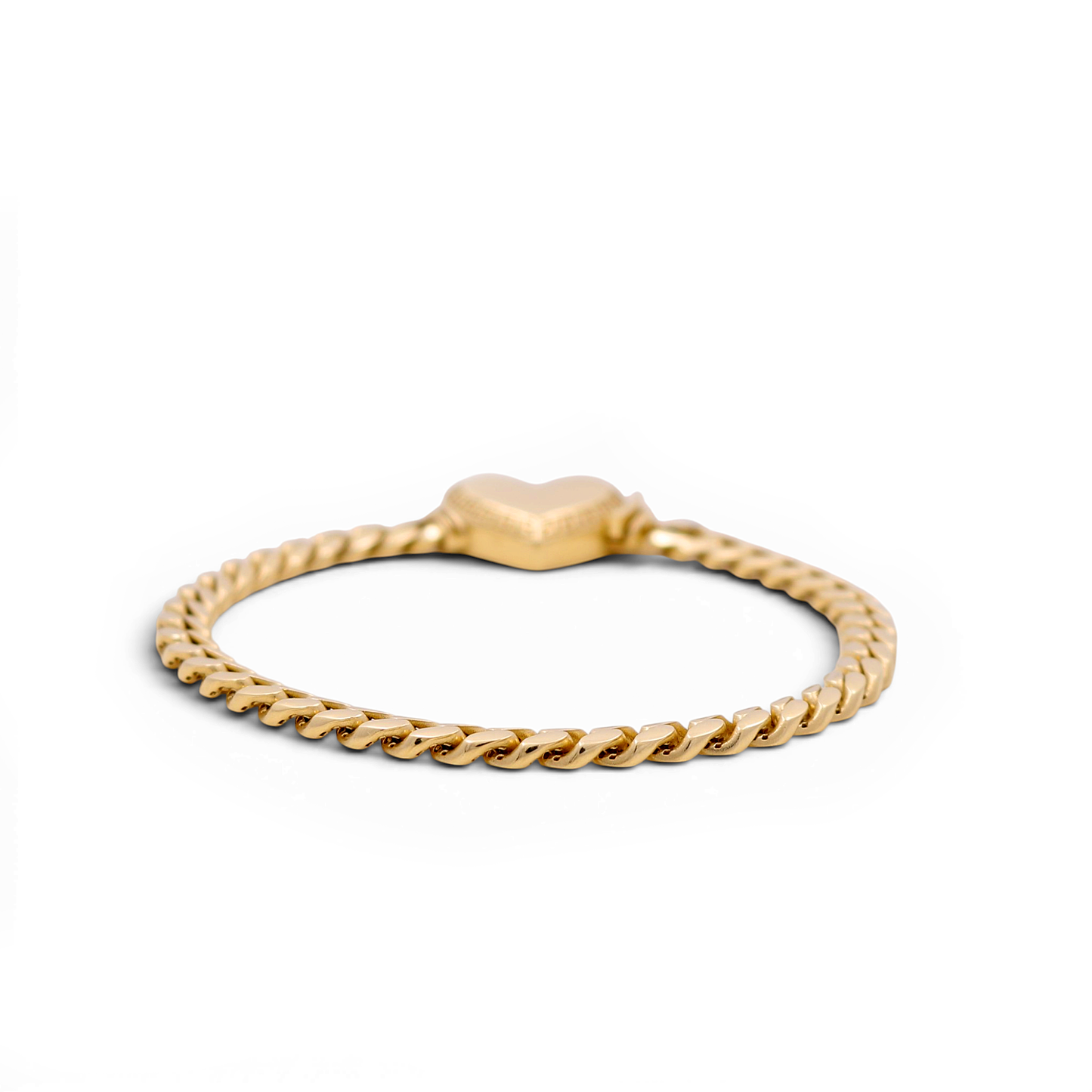 14K Yellow Gold Fashion Women's Bracelet with Heart / CZ / Size: 7.5” / Weight: 11.2 GR