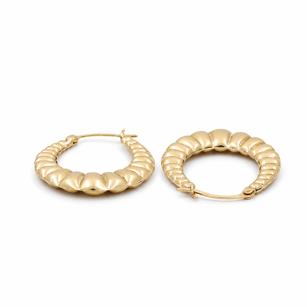 10K Yellow Gold Fashion Women's Hoops Earring / Size: 2mmx15mm / Weight: 1.8 GR / DQEH0FS2X15