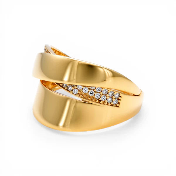 10K Yellow Gold Fashion Women's Ring / Size: 8 / Weight: 3.9GR