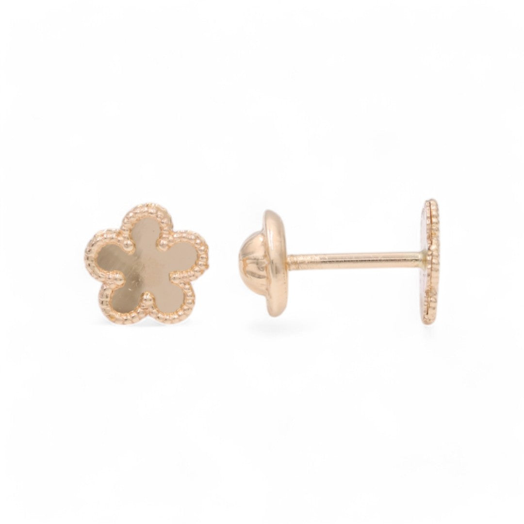 14k Yellow Gold Flower Stud Earrings / 6-A04601P6