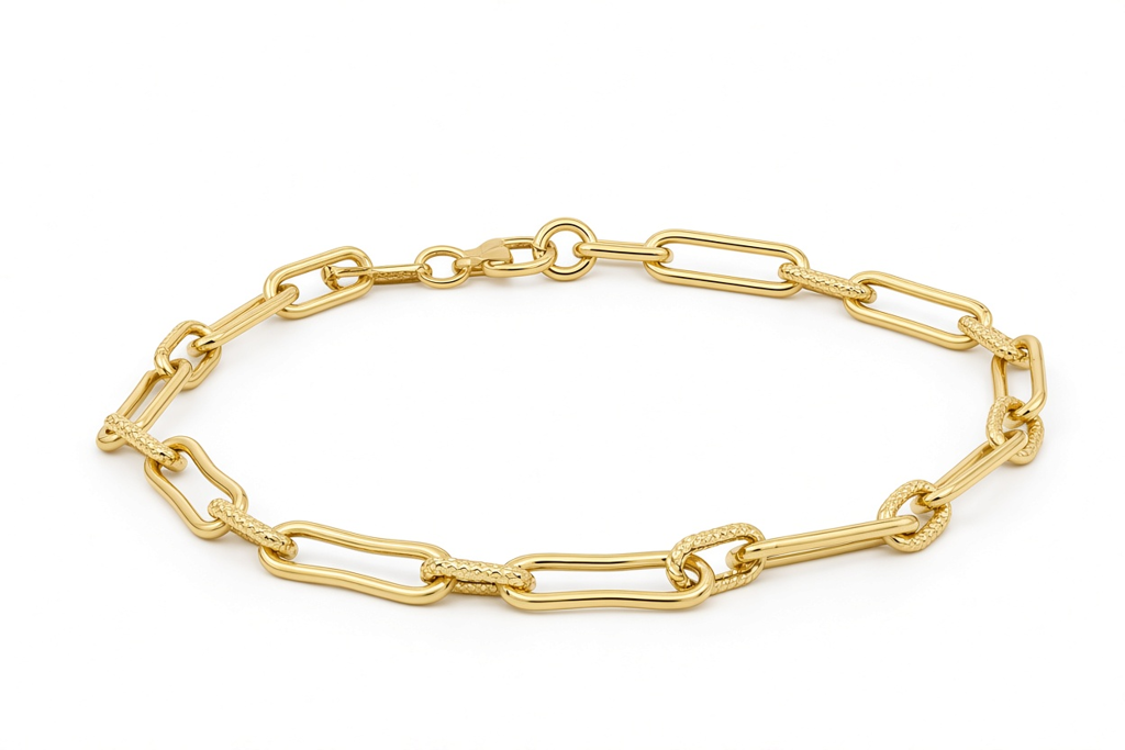 10K Yellow Gold Semisolid Fancy Italian Bracelet / Size: 7.5" / Weight: 2 GR / 120MR694LGBR