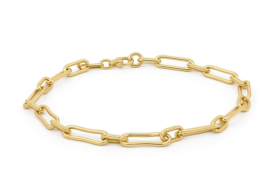 10K Yellow Gold Semisolid Fancy Italian Bracelet / Size: 7.5" / Weight: 2 GR / 120MR694LGBR