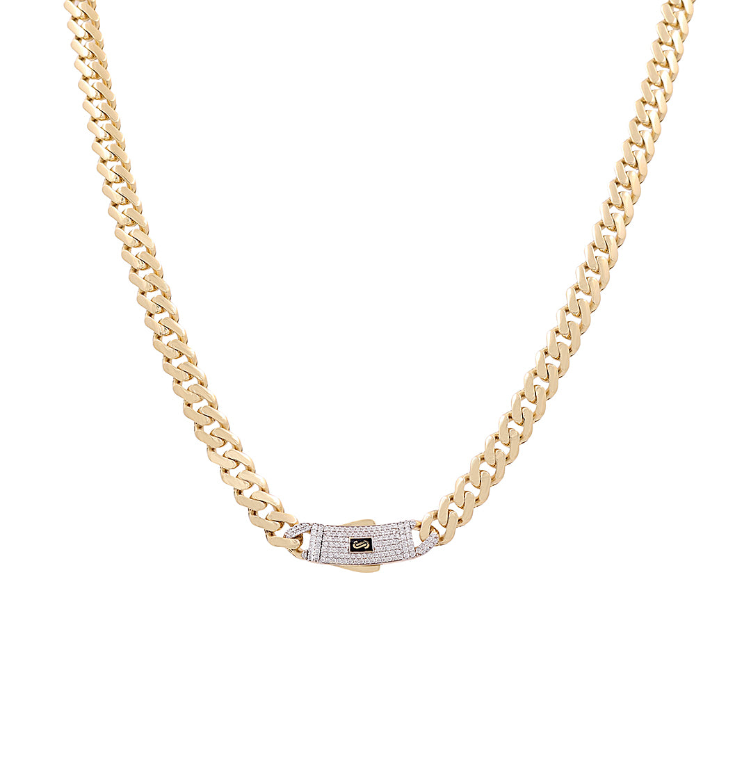 14K Yellow Gold Monaco Chain / Stone: Cz / Size: 8mm 24" / Weight: 28.5gr / 301-11080-8mm.24"