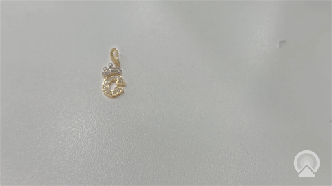 14K Yellow Gold Initial Pendant (C) with Crown  / Weight: 1.7GR / CCFPD4-C
