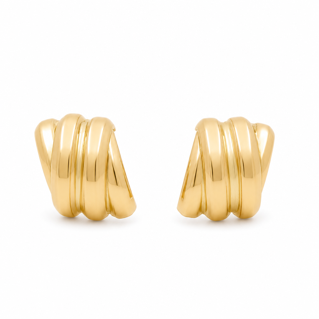 Aretes de moda de oro amarillo 10K / Peso: 1.9 GR / ORC188