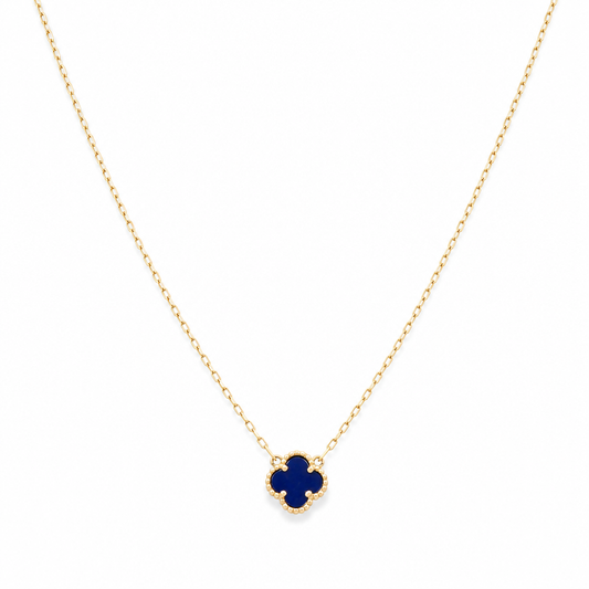 14K Yellow Gold Royal Blue 1 Clover Necklace / Size: 18" / Weight: 5.3 GR / BONK4CLV-8
