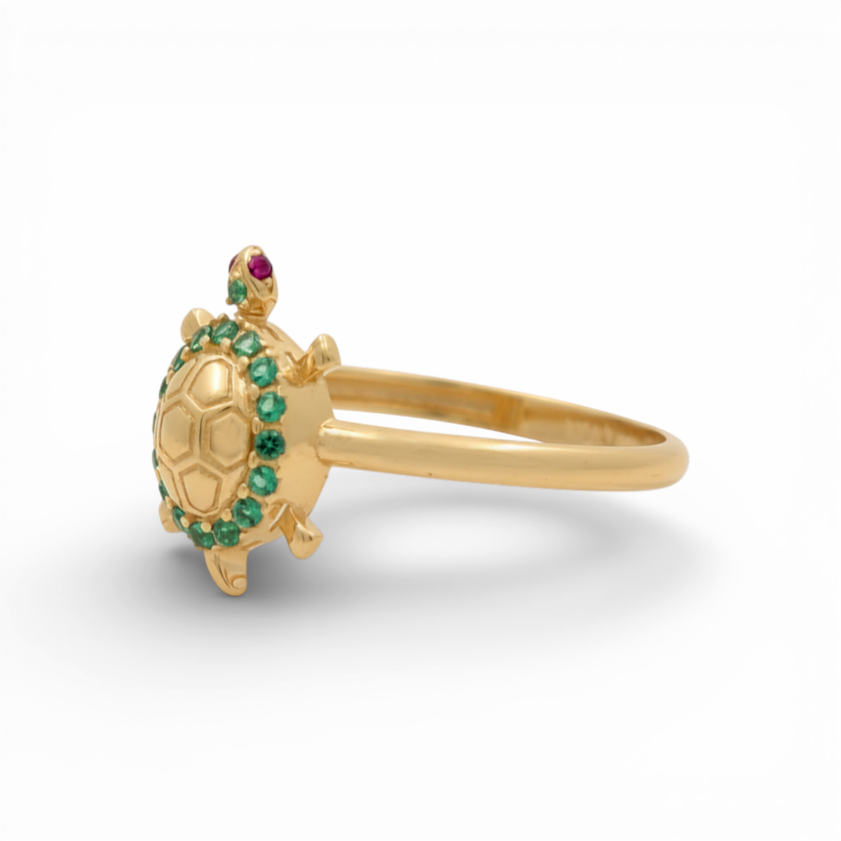 10K Yellow Gold Turtle Women's Ring with Cz / Size: 7 / Weight: 1.2 GR / DQWR0TG