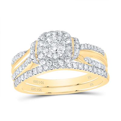 14K Dia Yellow Gold Diamond Woman's Bridal Set Ring / Size: sz7 / Stone: 5/8 ctw  / 187711