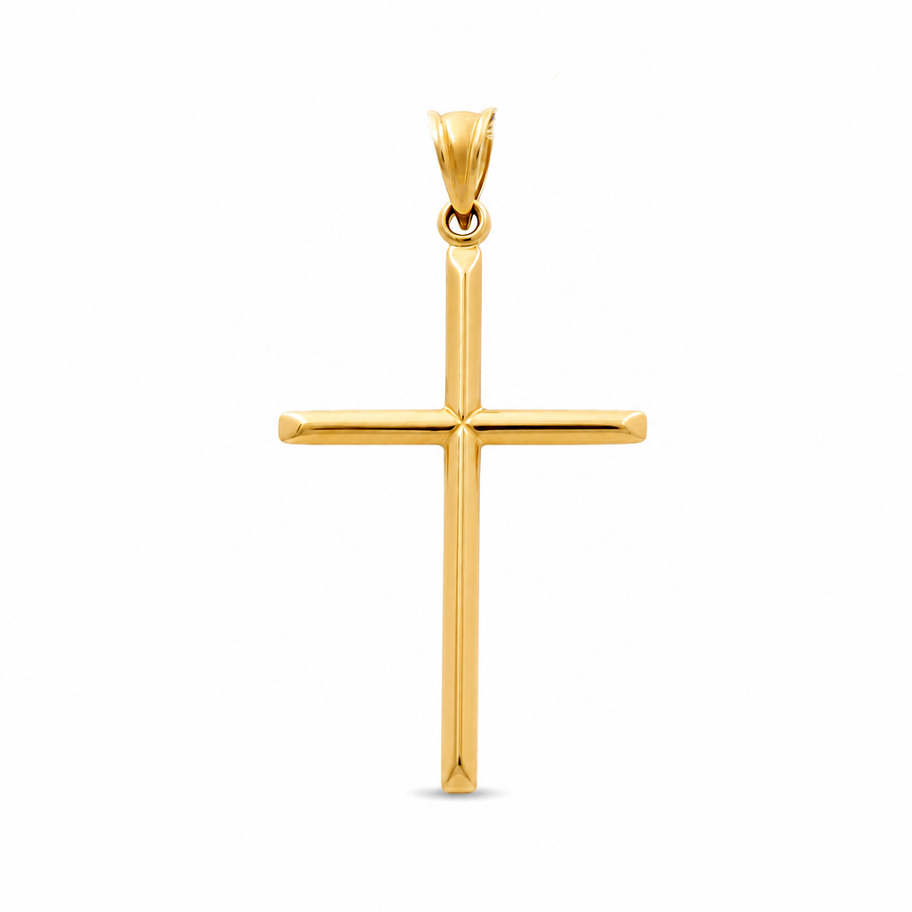 10K Yellow Gold Plain Cross Pendant / Weight: 0.6 GR / DQPD0CS-6