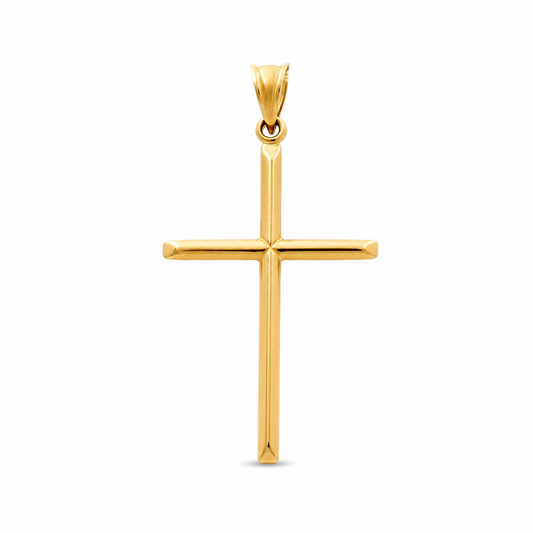 10K Yellow Gold Plain Cross Pendant / Weight: 0.6 GR / DQPD0CS-6