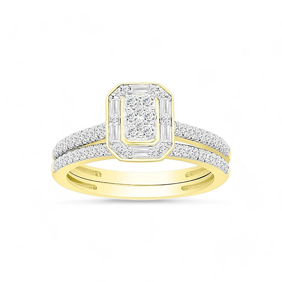 10K Yellow Gold Women's Diamon Bridal Ring Set 0.50CT/ Size 6.5 / 284561Y