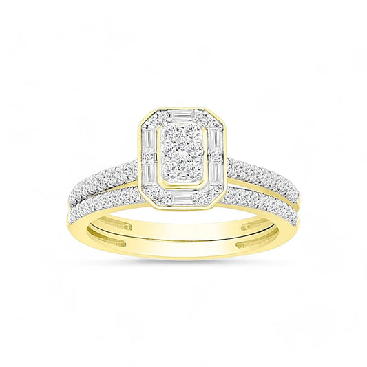 10K Yellow Gold Women's Diamon Bridal Ring Set 0.50CT/ Size 6.5 / 284561Y