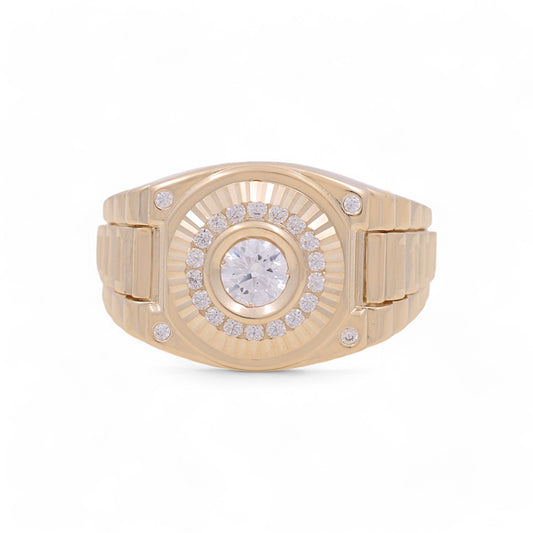 14K Yellow Gold Fashion Men's Ring / Stone: CZ / Size: 10 / Weight: 10.5 GR / 711-99999