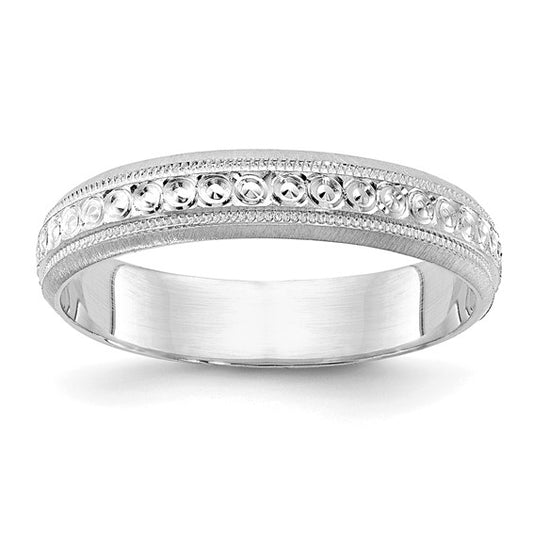 14k White Gold Wedding Band / Size: 3.75mm sz 8 / XWB250-8