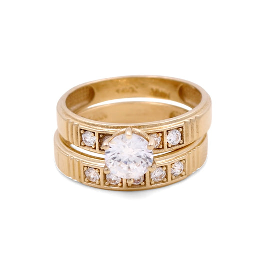 14K Yellow Gold Women’s Bridal Set / Stone: Cz / Size: 7.5 / Weight: 4.5 GR / DEEWR4BS-5