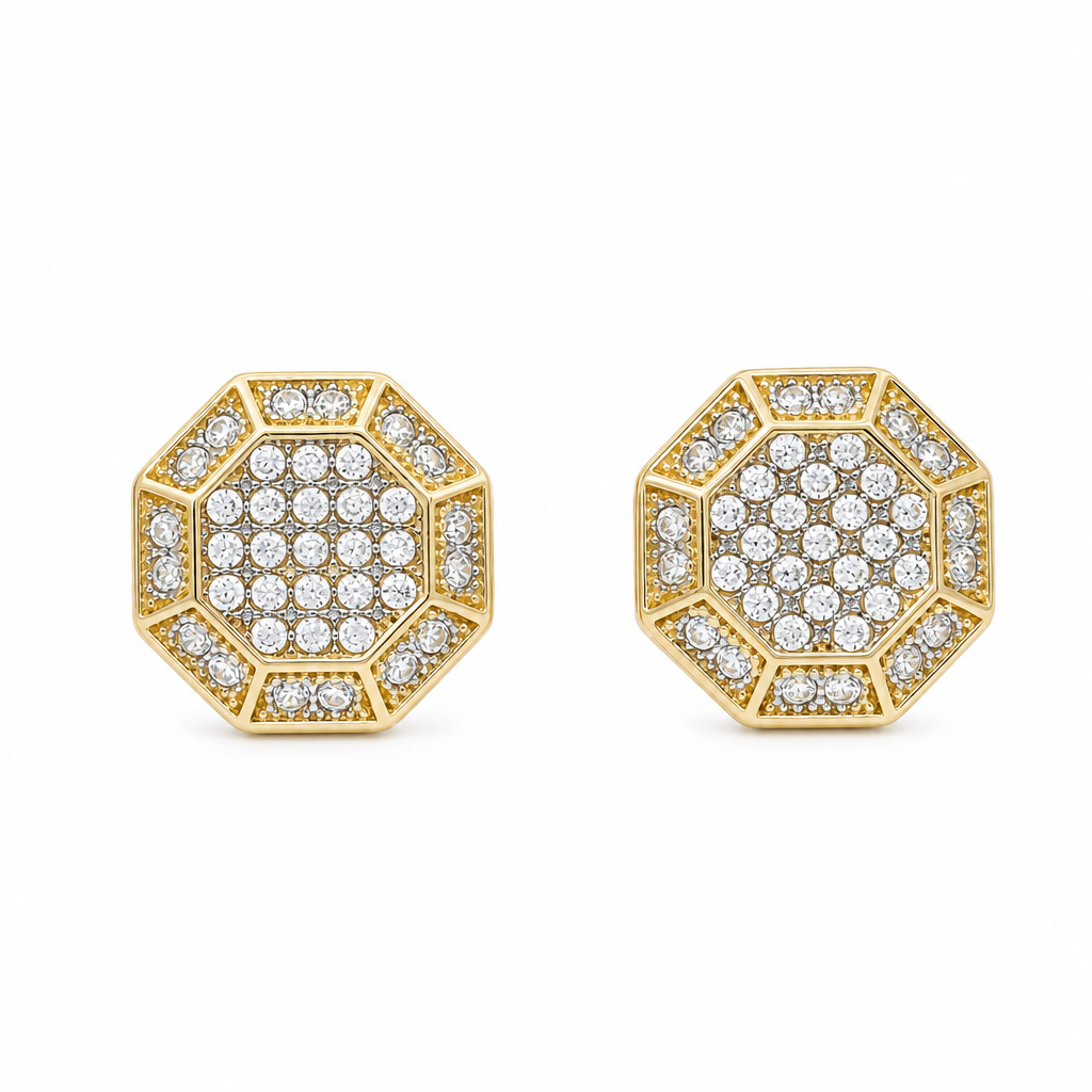 14K Yellow Gold Fashion Stud Earrings / Weight: 2.3 GR / DOES4FS-2