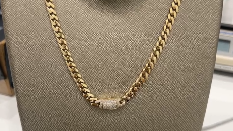 10K Yellow Gold Monaco Semisolid Chain / Stone: Cz / Size: 6mm 18" / Weight: 11.7GR / CCACH0MON6-18