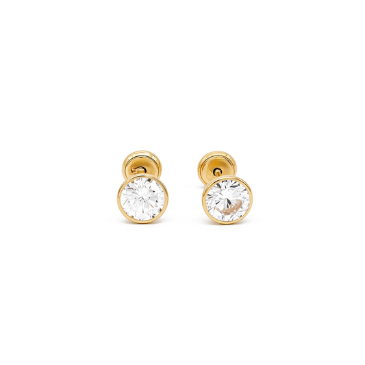 14K Yellow Gold Fashion Stud Earrings / 6-715901PS