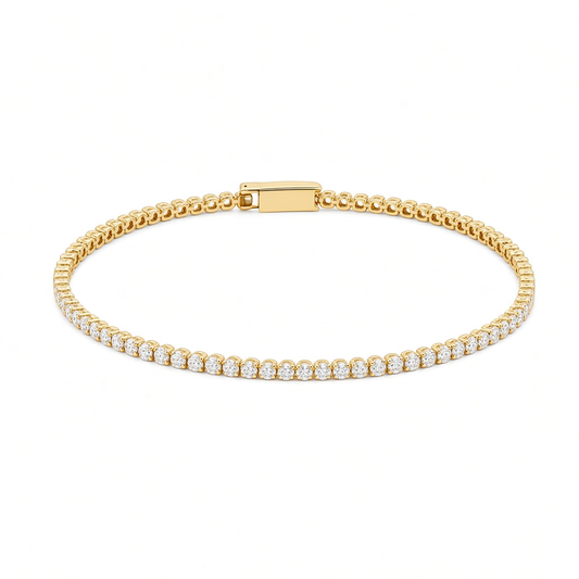 14K Yellow Gold Fashion Women's Tennis Bracelet with Cz / Size: 7" / Weight: 2.9 GR / COWB4TN