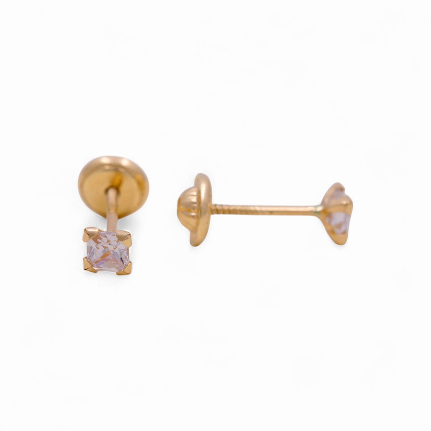 14k Yellow Gold Stud Earrings with CZ / 6-124501PS3