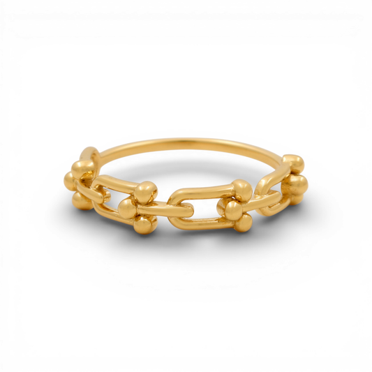 10K Yellow Gold Fashion TT Women's Ring / Size: 7.5 / Weight: 1.7 GR