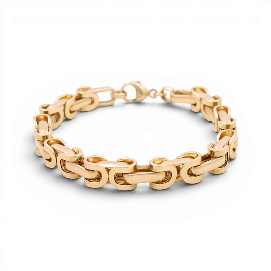 14K Yellow Gold Fashion Men's Bracelet / Size: 9mm 9" / Weight: 24.8 GR
