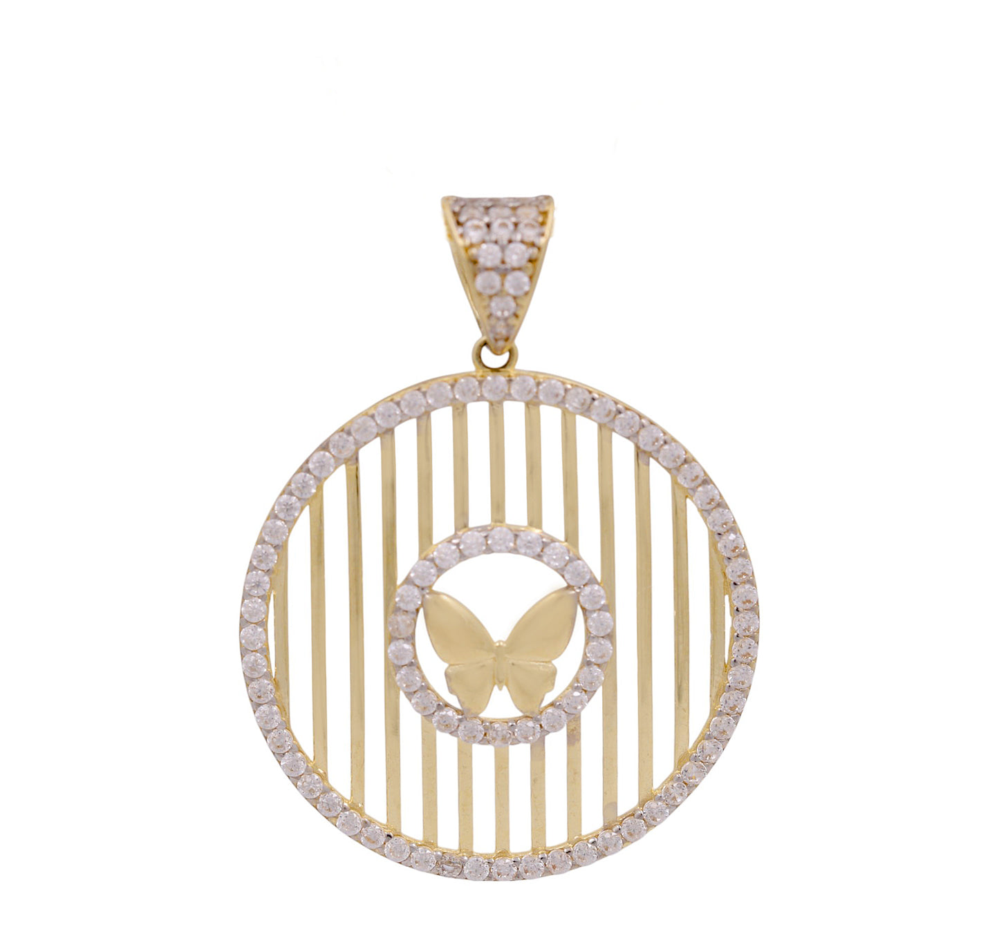 14K Yellow Gold Butterfly Pendant with Cz / Weight: 3.2 GR / COPD4BT-14