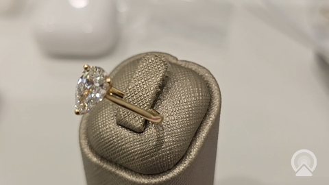 14K Dia Yellow Gold Women's Pearl Cut Lab Diamond Engagement Ring / Stone: 1ctw Lab / Size: sz7 / 13282