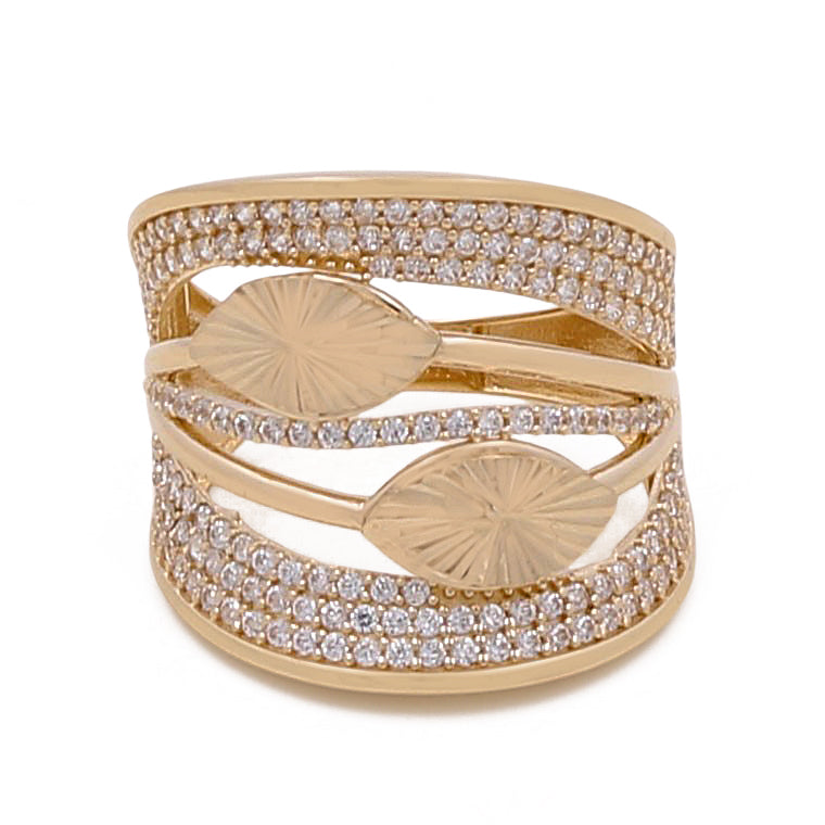 Anillo de moda para mujer en oro amarillo de 14 quilates / CZ / Peso: 6,0 gr / COWR4FS-100