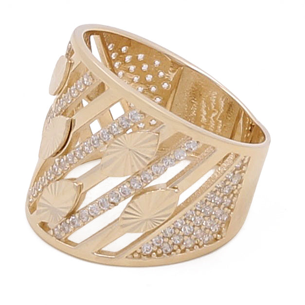 14K Yellow Gold Women’s Fashion Ring / CZ / Weight: 5.8 GR / Size: 7.5 / COWR4FS-102