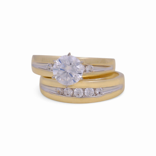 14K Yellow and White Gold Women’s Bridal Set / Stone: Cz / Size: 7 / Weight: 5.1 GR / KEEWRTT4BS-1