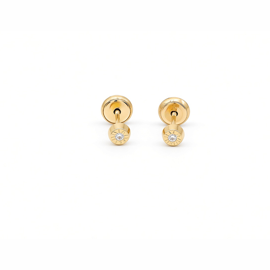 14K Yellow Gold Fashion Stud Earrings / Size: Small / 6-174501PS