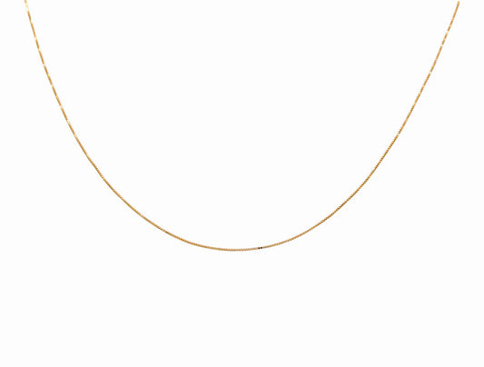 14K Yellow Gold Box Chain / Size: 18" 0.8mm / Weight: 3gr / LCL4CL0.8-18