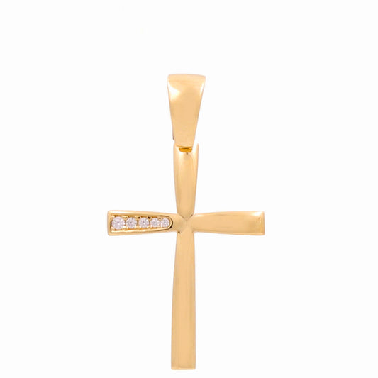 14K Yellow Gold Cross with Cz / Size: Small / Weight: 1.8 GR / 699-00224