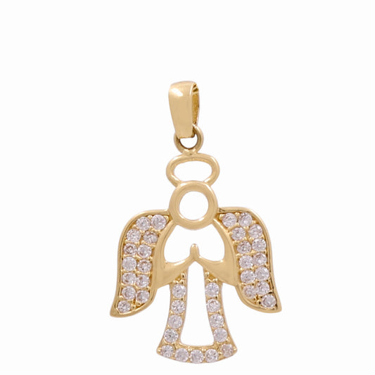 14K Yellow Gold Angel Pendant with Cz / Weight: 1.3 GR / CPPD4AN