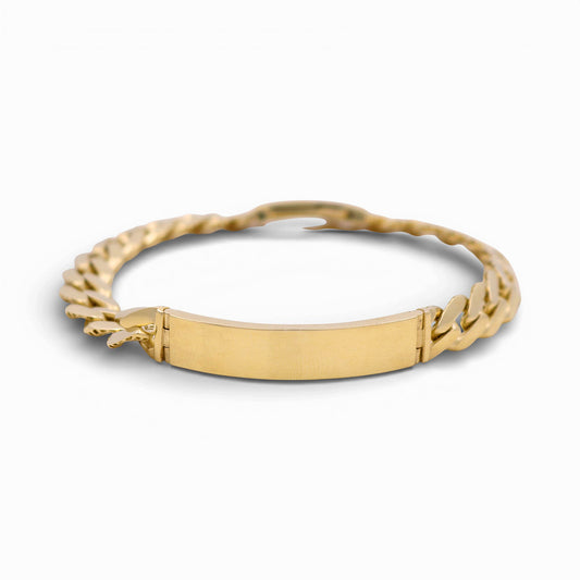 10K Yellow Gold Monaco ID Bracelet / CZ / Size: 9mm 8.5" / Weight: 17.8 GR / DQMB0MONID9-8.5