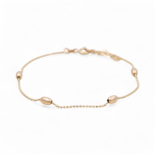 10K Yellow Gold Fancy Link Bracelet with Balls / Size: 7” / Weight: 1.3 GR